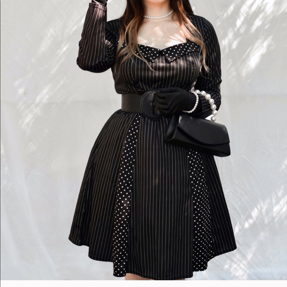 Rosewe striped polka dots dress